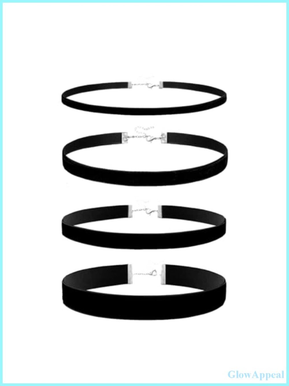 Velvet Choker Necklace Set Adjustable Gothic Women's Jewelry 4pc